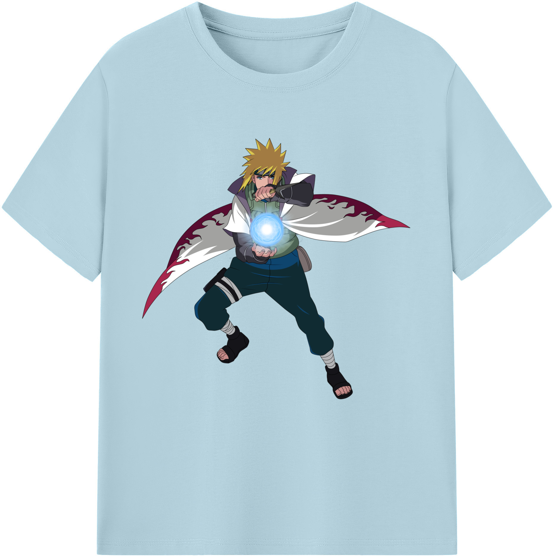 （画像用） NARUTO -ナルト- 波風 ミナト Namikaze Minato 綿100％半袖Tシャツ（フロントプリント）